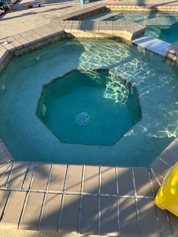 clean blue pool close up
